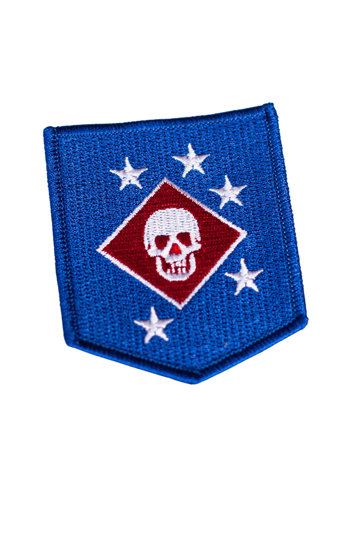 Raider Shield Patch - Embroidered, No Backing - Blue and Red