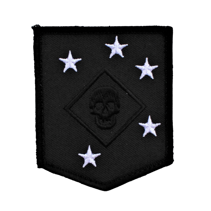 Raider Shield Shadow Patch - Black and White Embroidery - 3" X 2"